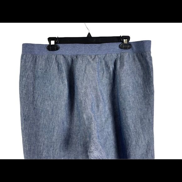 J. Jill Love Linen Cropped Pants Elastic Waist Size L - Picture 3 of 9